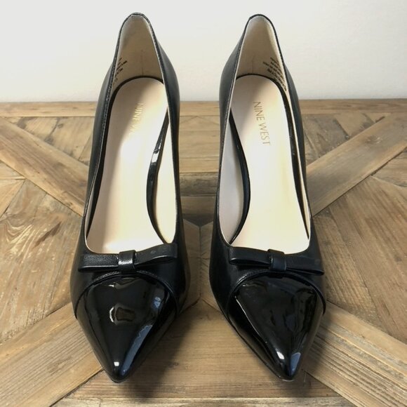 Nine West Black Heel with Patent Leather Toe - Picture 1 of 7